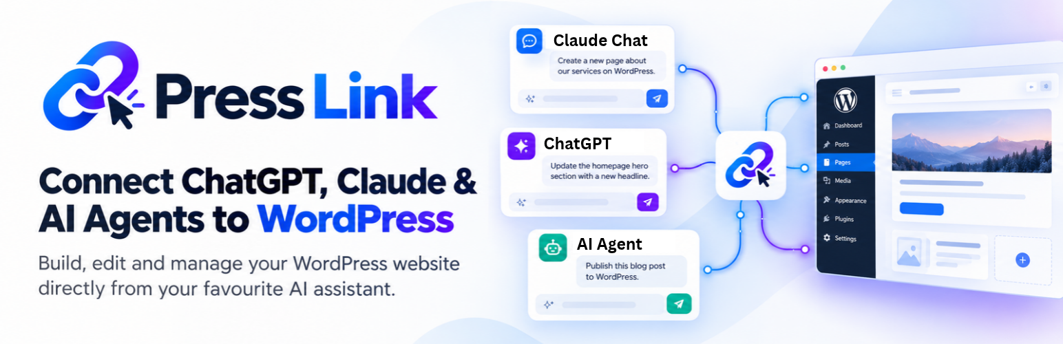 PressLink connects ChatGPT, Claude and AI agents to WordPress